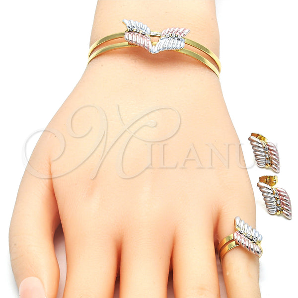 Gold Filled Ring — Earring and Pendant Children Set with White Crystal — alternate product view — SKU 128458 | Oro Laminado anillo — Earring and Pendant Children Set with cristal blanco — SKU 128458