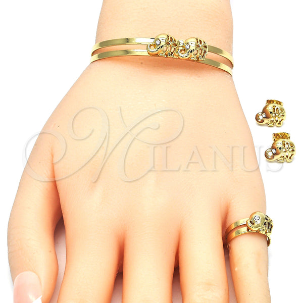 Gold Filled Ring — Earring and Pendant Children Set Elephant Design with — alternate product view — SKU 128459 | Oro Laminado anillo — Earring and Pendant Children Set Elephant diseño with — SKU 128459