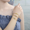 Oro Laminado Adjustable Bolo Bracelet, Gold Filled Style Baguette Design, with Multicolor Cubic Zirconia and Multicolor Micro Pave, Polished, Golden Finish, 03.362.0012.11 (01 MM Thickness, 11 Inches Length)