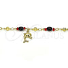 Oro Laminado Charm Anklet , Gold Filled Style Dolphin Design, Polished, Golden Finish, 03.213.0083.10 (04 MM Thickness, 10 Inches Length)