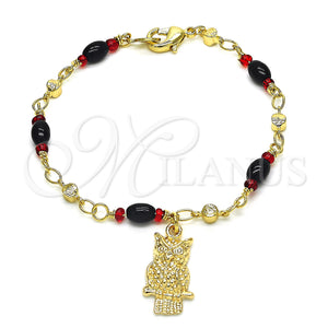 Gold Filled Bracelet — Charm Bracelet Owl Design Polished 03. 04 MM — main product view — SKU 128490 | Oro Laminado brazalete — Charm Bracelet Owl diseño pulido 03. 04 MM — SKU 128490