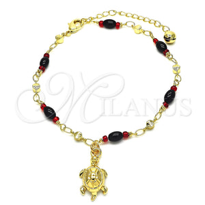 Gold Filled Anklet — Charm Anklet Turtle Design Polished 03. 04 MM — main product view — SKU 128497 | Oro Laminado tobillera — Charm Anklet Turtle diseño pulido 03. 04 MM — SKU 128497
