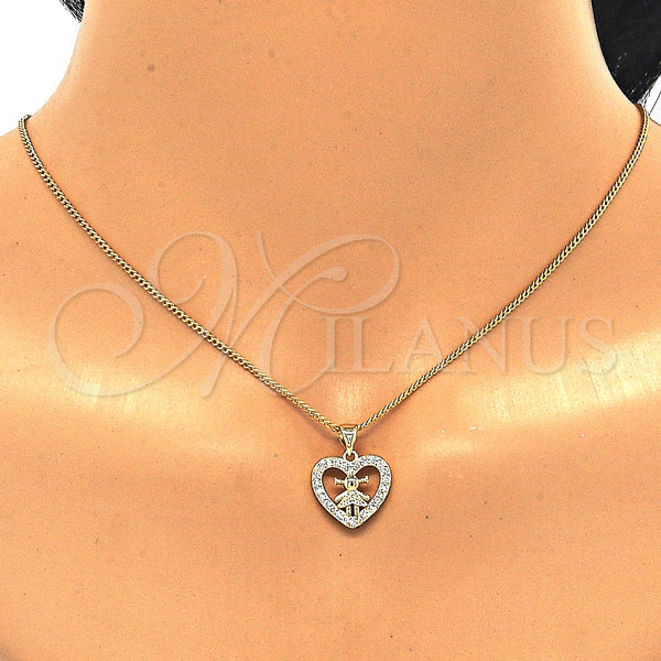 Gold Filled Ring — Earring and Pendant Adult Set Heart and Little — alternate product view — SKU 128519 | Oro Laminado anillo — Earring and Pendant Adult Set corazón and Little — SKU 128519