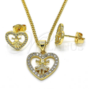 Gold Filled Ring — Earring and Pendant Adult Set Heart and Little — main product view — SKU 128519 | Oro Laminado anillo — Earring and Pendant Adult Set corazón and Little — SKU 128519