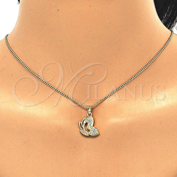 Gold Filled Ring — Earring and Pendant Adult Set Butterfly Design with — alternate product view — SKU 128523 | Oro Laminado anillo — Earring and Pendant Adult Set Butterfly diseño with — SKU 128523