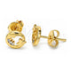 Arete Dormilona 02.156.0322 Oro Laminado, Diseño de Corazón y Mariposa, con Micro Pave Blanca, Pulido, Tono Dorado