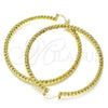 Oro Laminado Extra Large Hoop, Gold Filled Style Twist and Hollow Design, Diamond Cutting Finish, Golden Finish, 02.170.0274.70