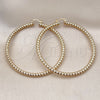 Oro Laminado Extra Large Hoop, Gold Filled Style Twist and Hollow Design, Diamond Cutting Finish, Golden Finish, 02.170.0274.70