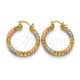 Oro Laminado Medium Hoop, Gold Filled Style Twist Design, Diamond Cutting Finish, Tricolor, 02.170.0274.1.30