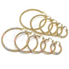 Oro Laminado Medium Hoop, Gold Filled Style Twist Design, Diamond Cutting Finish, Tricolor, 02.170.0274.1.30