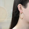 Oro Laminado Large Hoop, Gold Filled Style Polished, Tricolor, 02.170.0232.1.50