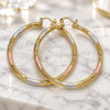 Oro Laminado Large Hoop, Gold Filled Style Polished, Tricolor, 02.170.0232.1.60