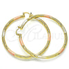 Oro Laminado Extra Large Hoop, Gold Filled Style Matte Finish, Tricolor, 02.170.0232.1.70