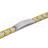 Stainless Steel Solid Bracelet, Greek Key Design, Polished, Two Tone, 03.114.0338.1.08 (13 MM Thickness, 8 Inches Length)