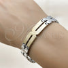 Stainless Steel Solid Bracelet, Polished, Two Tone, 03.114.0283.1.08
