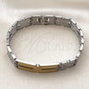 Stainless Steel Solid Bracelet, Polished, Two Tone, 03.114.0283.1.08