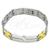 Stainless Steel Solid Bracelet, Polished, Two Tone, 03.114.0283.1.08