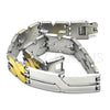 Stainless Steel Solid Bracelet, Polished, Two Tone, 03.114.0283.1.08 (12 MM Thickness, 8 Inches Length)