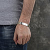 Stainless Steel Solid Bracelet, Greek Key Design, Polished, Two Tone, 03.114.0342.08