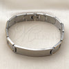 Stainless Steel Solid Bracelet, Greek Key Design, Polished, Two Tone, 03.114.0342.08 (12 MM Thickness, 8 Inches Length)