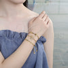 Oro Laminado Adjustable Bolo Bracelet, Gold Filled Style Baguette Design, with Multicolor Cubic Zirconia and White Micro Pave, Polished, Golden Finish, 03.341.0005.11 (01 MM Thickness, 11 Inches Length)