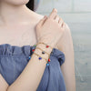 Oro Laminado Charm Bracelet, Gold Filled Style Evil Eye Design, Multicolor Polished, Golden Finish, 03.63.2070.2.08 (04 MM Thickness, 8 Inches Length)