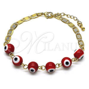 Gold Filled Bracelet — Fancy Bracelet Evil Eye Design Red Polished 03.63. — main product view — SKU 128739 | Oro Laminado brazalete — elegante Bracelet Evil Eye diseño Red pulido 03.63. — SKU 128739