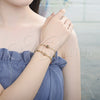 Oro Laminado Fancy Bracelet, Gold Filled Style with Multicolor Crystal, Polished, Golden Finish, 03.63.2075.1.08 (04 MM Thickness, 15 Inches Length)