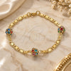 Oro Laminado Fancy Bracelet, Gold Filled Style with Multicolor Crystal, Polished, Golden Finish, 03.63.2075.1.08 (04 MM Thickness, 15 Inches Length)
