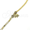 Oro Laminado Charm Bracelet, Gold Filled Style Elephant Design, with White Crystal, Polished, Golden Finish, 03.63.2076.08 (04 MM Thickness, 8 Inches Length)