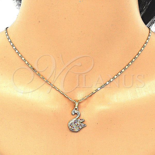 Gold Filled Ring — Earring and Pendant Adult Set Swan Design with — alternate product view — SKU 128769 | Oro Laminado anillo — Earring and Pendant Adult Set Swan diseño with — SKU 128769