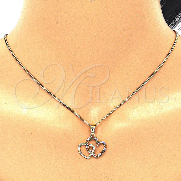 Gold Filled Ring — Earring and Pendant Adult Set Heart Design with — alternate product view — SKU 128774 | Oro Laminado anillo — Earring and Pendant Adult Set corazón diseño with — SKU 128774