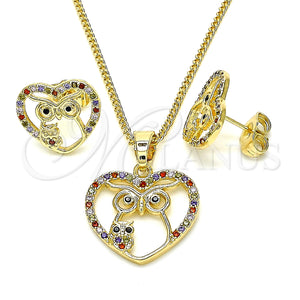 Gold Filled Ring — Earring and Pendant Adult Set Heart and Owl — main product view — SKU 128775 | Oro Laminado anillo — Earring and Pendant Adult Set corazón and Owl — SKU 128775