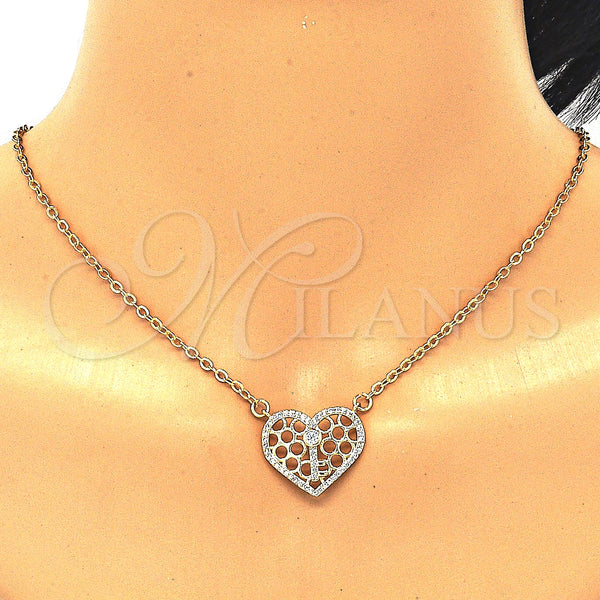 Gold Filled Ring — Earring and Pendant Adult Set Heart and key — alternate product view — SKU 128781 | Oro Laminado anillo — Earring and Pendant Adult Set corazón and key — SKU 128781