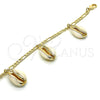 Oro Laminado Charm Bracelet, Gold Filled Style Shell Design, Polished, Golden Finish, 03.63.2077.08 (04 MM Thickness, 8 Inches Length)