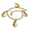 Oro Laminado Charm Bracelet, Gold Filled Style Shell Design, Polished, Golden Finish, 03.63.2077.08 (04 MM Thickness, 8 Inches Length)