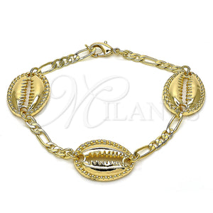 Gold Filled Bracelet — Fancy Bracelet Shell Design Polished 03.63. 04 MM — main product view — SKU 128792 | Oro Laminado brazalete — elegante Bracelet Shell diseño pulido 03.63. 04 MM — SKU 128792