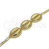 Oro Laminado Fancy Bracelet, Gold Filled Style Shell Design, Polished, Golden Finish, 03.63.2080.07 (04 MM Thickness, 7 Inches Length)