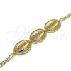 Oro Laminado Fancy Bracelet, Gold Filled Style Shell Design, Polished, Golden Finish, 03.63.2080.07 (04 MM Thickness, 7 Inches Length)