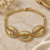 Oro Laminado Fancy Bracelet, Gold Filled Style Shell Design, Polished, Golden Finish, 03.63.2080.07 (04 MM Thickness, 7 Inches Length)