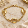 Oro Laminado Fancy Bracelet, Gold Filled Style Shell Design, Polished, Golden Finish, 03.63.2081.08 (04 MM Thickness, 8 Inches Length)