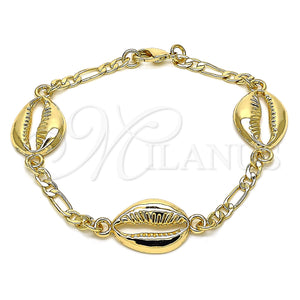 Gold Filled Bracelet — Fancy Bracelet Shell Design Polished 03.63. 04 MM — main product view — SKU 128794 | Oro Laminado brazalete — elegante Bracelet Shell diseño pulido 03.63. 04 MM — SKU 128794