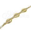 Oro Laminado Fancy Bracelet, Gold Filled Style Shell Design, Polished, Golden Finish, 03.63.2082.07 (04 MM Thickness, 7 Inches Length)