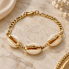 Oro Laminado Fancy Bracelet, Gold Filled Style Shell Design, Polished, Golden Finish, 03.63.2082.08 (04 MM Thickness, 8 Inches Length)