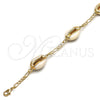 Oro Laminado Fancy Bracelet, Gold Filled Style Shell Design, Polished, Golden Finish, 03.63.2083.08 (04 MM Thickness, 8 Inches Length)