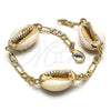 Oro Laminado Fancy Bracelet, Gold Filled Style Shell Design, Polished, Golden Finish, 03.63.2083.08 (04 MM Thickness, 8 Inches Length)