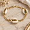 Oro Laminado Fancy Bracelet, Gold Filled Style Shell Design, Polished, Golden Finish, 03.63.2083.08 (04 MM Thickness, 8 Inches Length)
