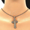 Oro Laminado Religious Pendant, Gold Filled Style Crucifix Design, Polished, Golden Finish, 05.100.0003