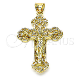 Gold Filled Pendant — Religious Pendant Crucifix Design Polished 05. — main product view — SKU 128819 | Oro Laminado dije — Religious Pendant Crucifix diseño pulido 05. — SKU 128819