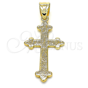 Gold Filled Pendant — Religious Pendant Cross Design Matte 05. — main product view — SKU 128821 | Oro Laminado dije — Religious Pendant cruz diseño Matte 05. — SKU 128821